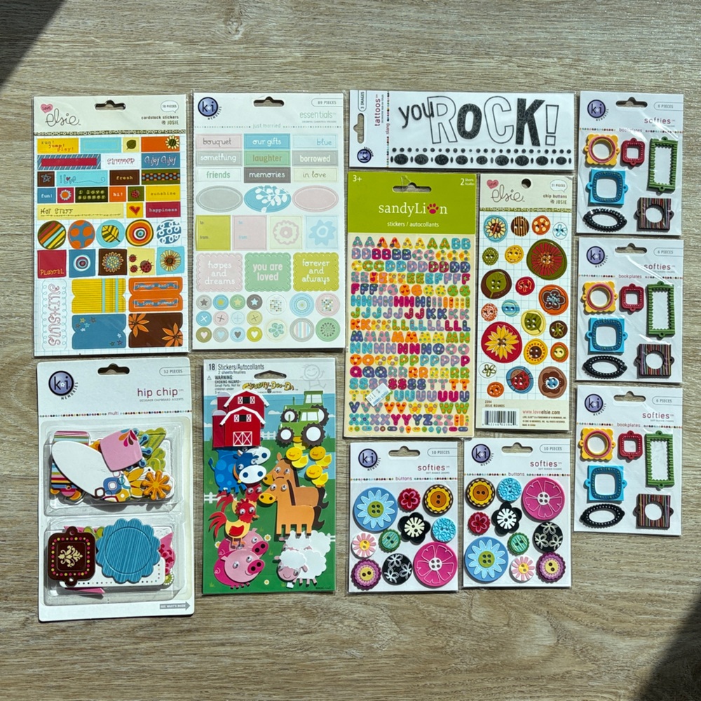 Colorful Scrapbooking Sticker & Tattoos Set